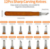 Wood Carving Tools Kit - 12 Pcs Super Sharp and Durable Wood Carving Tools