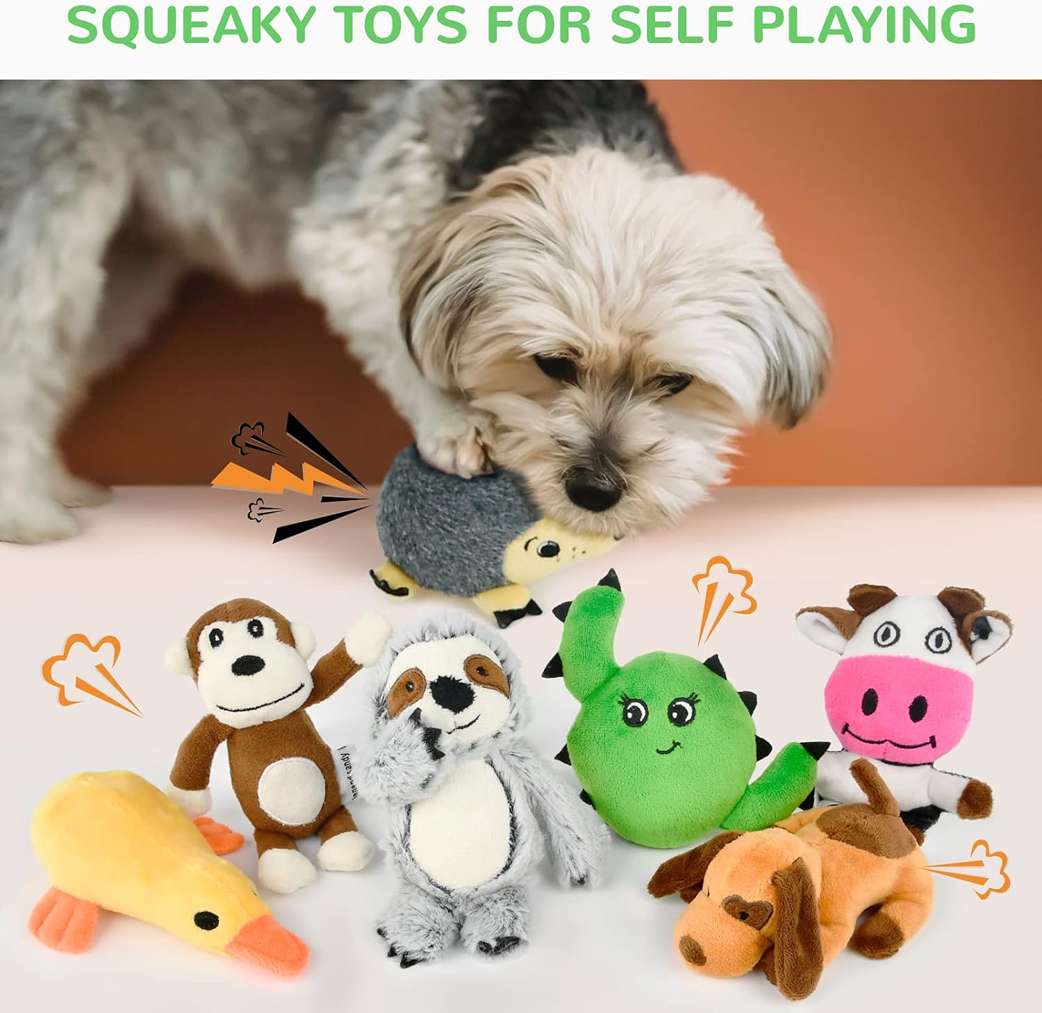 12 Pack Dog Squeaky Toys For Teething Cute Stuffed Plush Bundle Natural Cotton Puppy Rope/ Dog Chew Toys For Puppies Pet Toys For Small Dogs