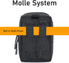 2 Pack Molle Pouch EDC Compact Uitiliy Waist Bag with US Flag Patch Molle Hiking Bag