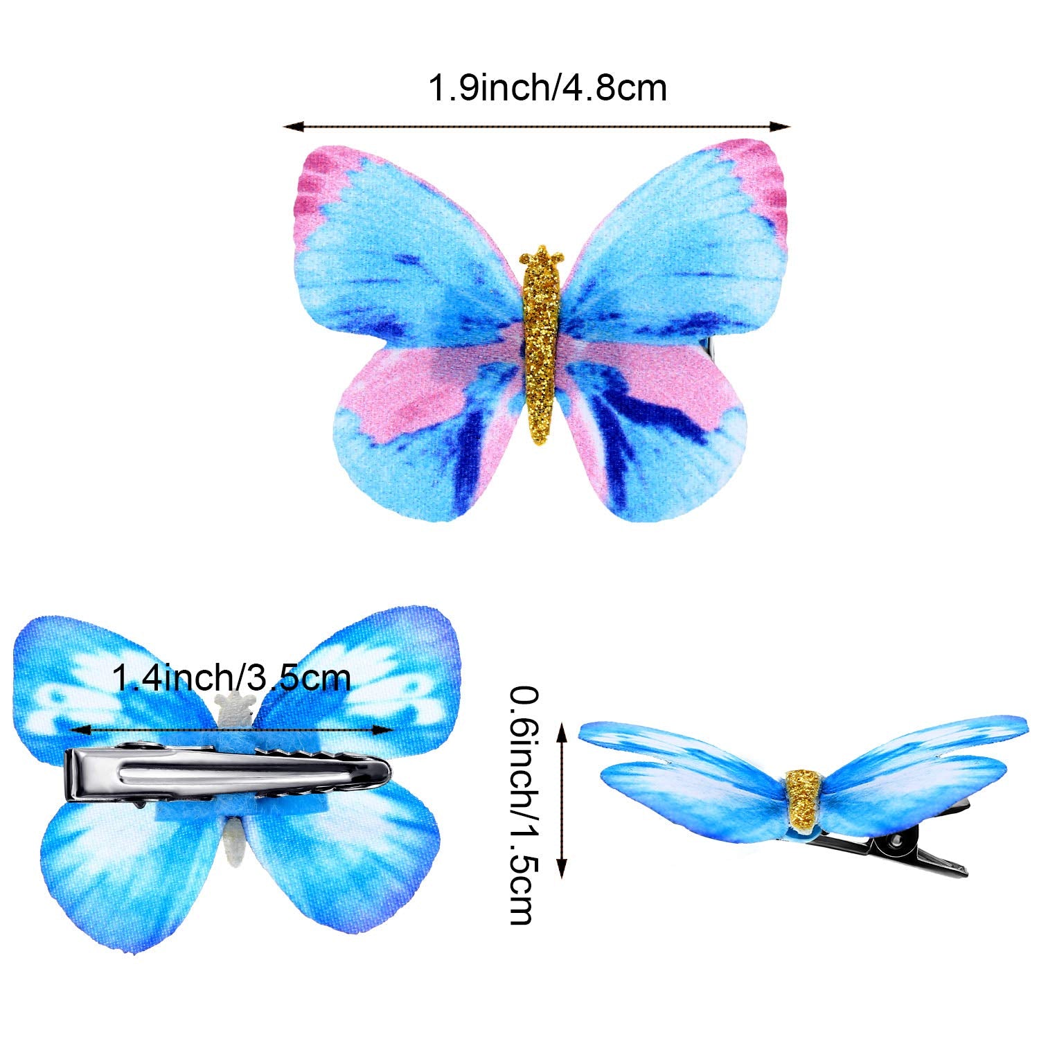 18 Pieces Glitter Butterfly Hair Clips Fashion Hair Accessories