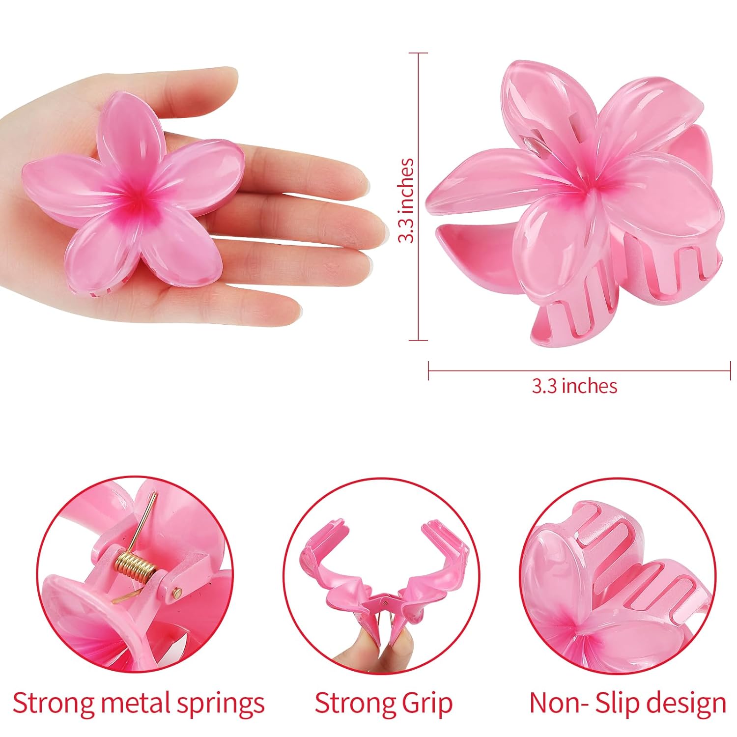 Hawaiian Flower Hair Clips Beach Tropical Hair Accessories for Thick and Thin Hair