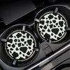 2 Piece Bling Cow Printed Car Coaster Universal Anti-slip Car Cup Holder