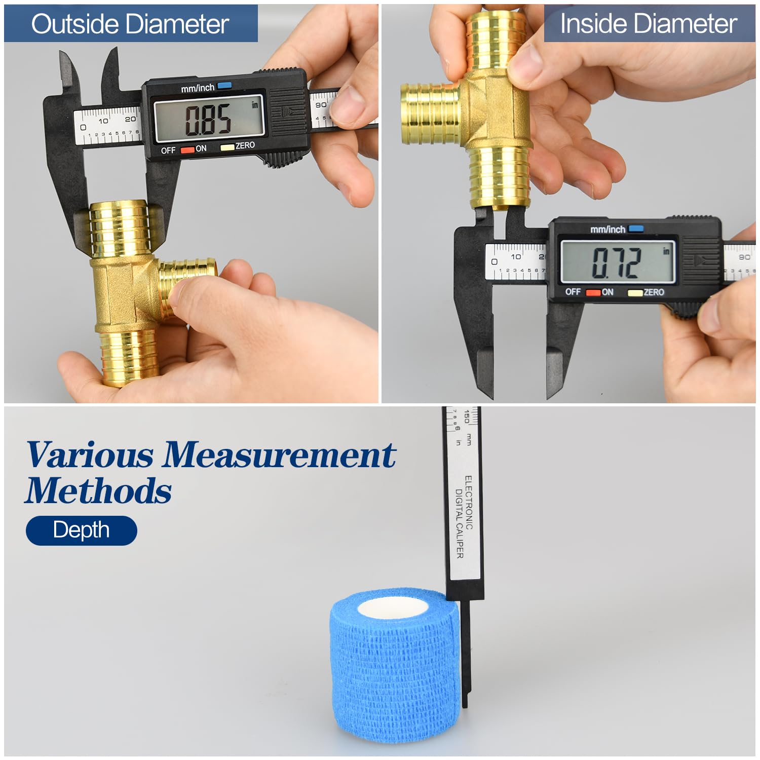 Digital Caliper, 1/2/4 Pack 6In Electronic Digital Caliper Measuring Tool, Construction with LCD Screen, Easy Switch from Inch to Millimeter(1 Pack, 6In Plastic)