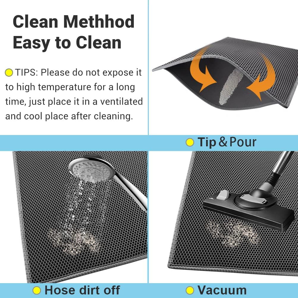 Double Layer Waterproof Cat Litter Mat: Trap Urine with Ease