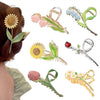 6-Pack Cute Large Tulip NonSlip Flower Metal Hair Claw Clips 