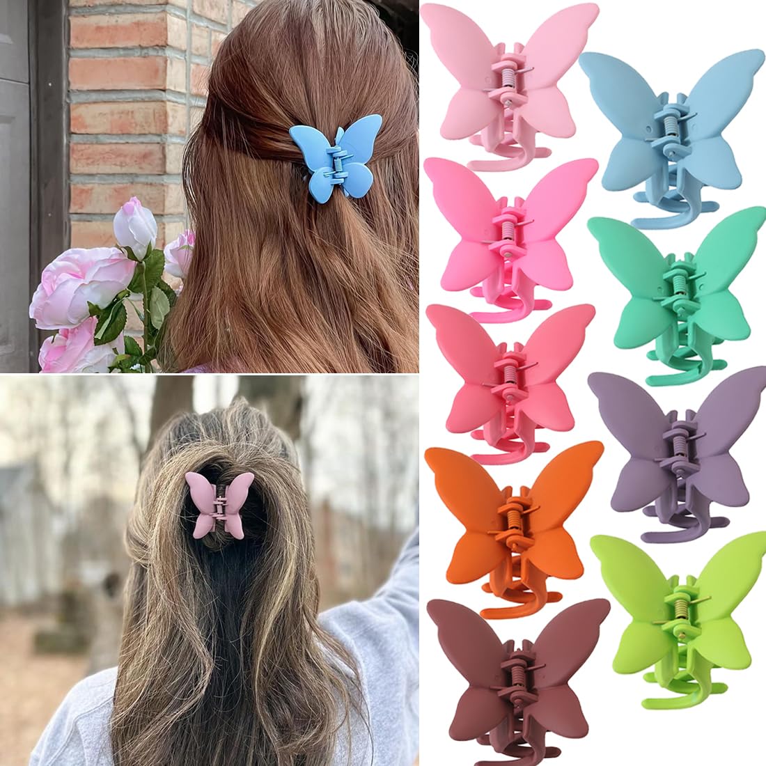 Extra Large Butterfly Hair Clips 2 Pieces 5.51 Inch Butterfly Claw Clip