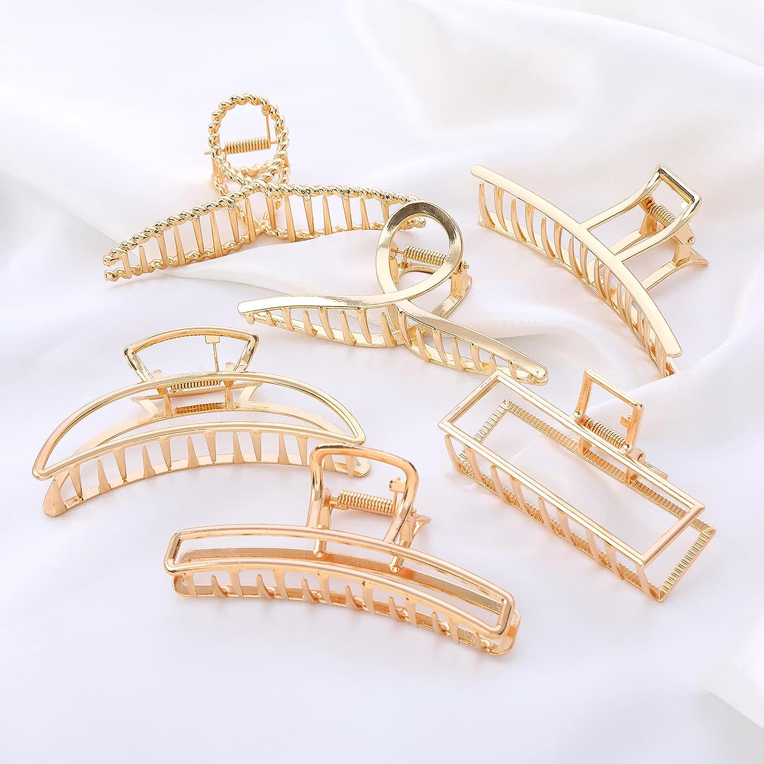 6 Pieces Large Metal Hair Claw Clips Strong Hold Jaw Clips Hair Accessories