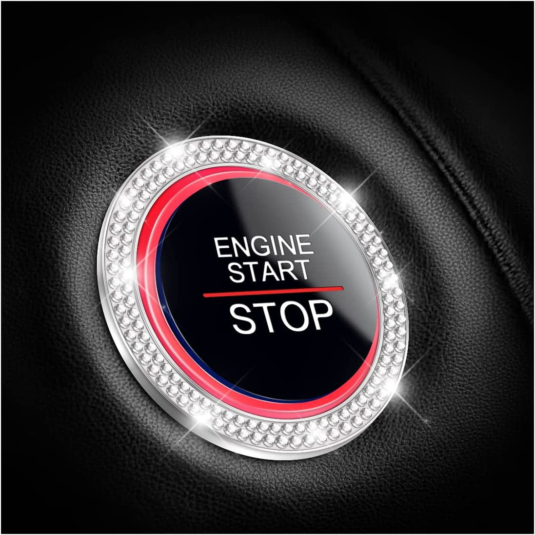 Car Engine Start Ring Decals 2 Pack Car Push Start Button Cover