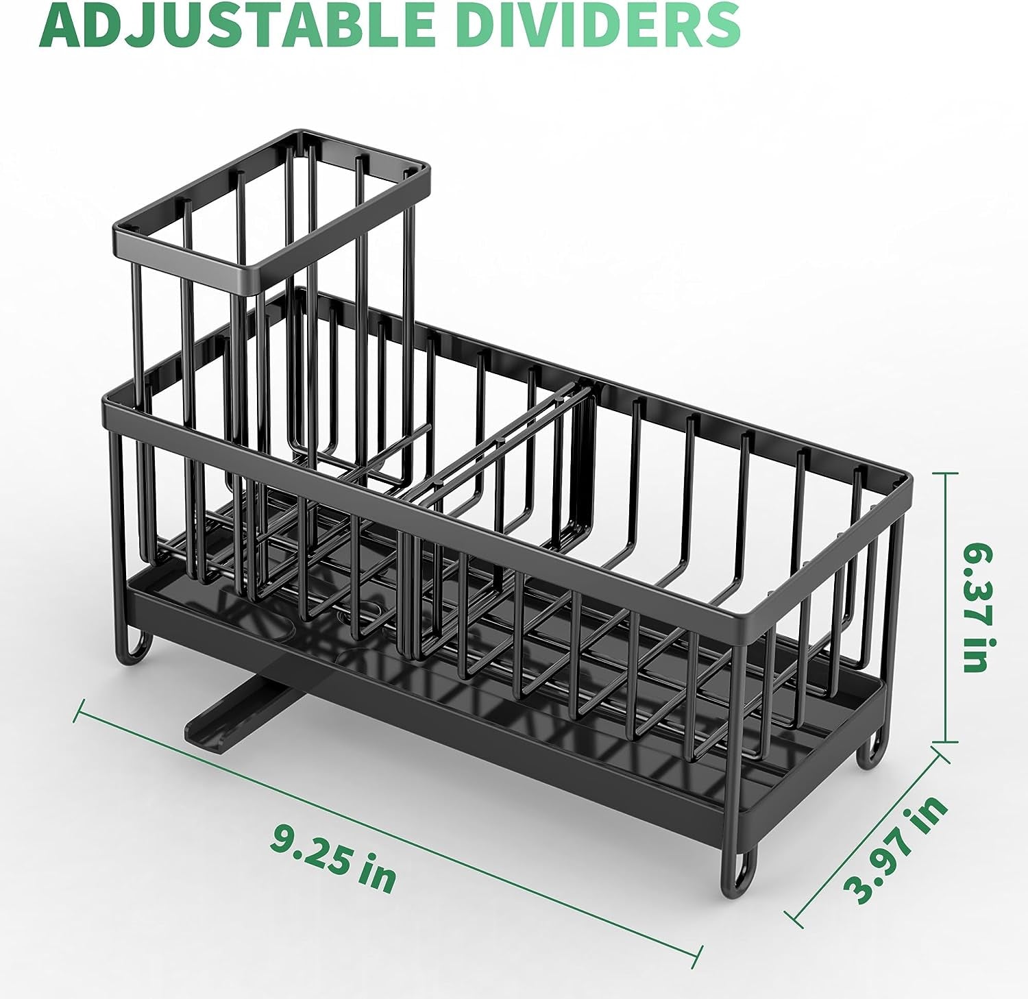 Stainless Steel Sink Caddy with High Brush and Sponge Holder