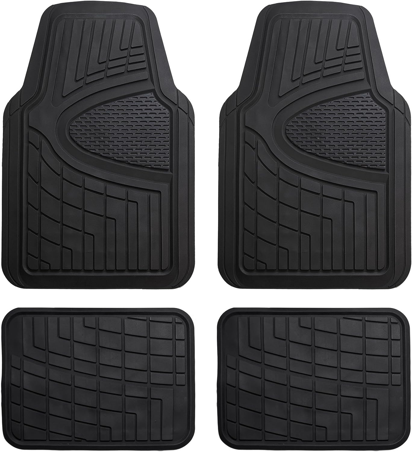 Heavy Duty Rubber Floor Mats Universal Fit Full Set for Cars 