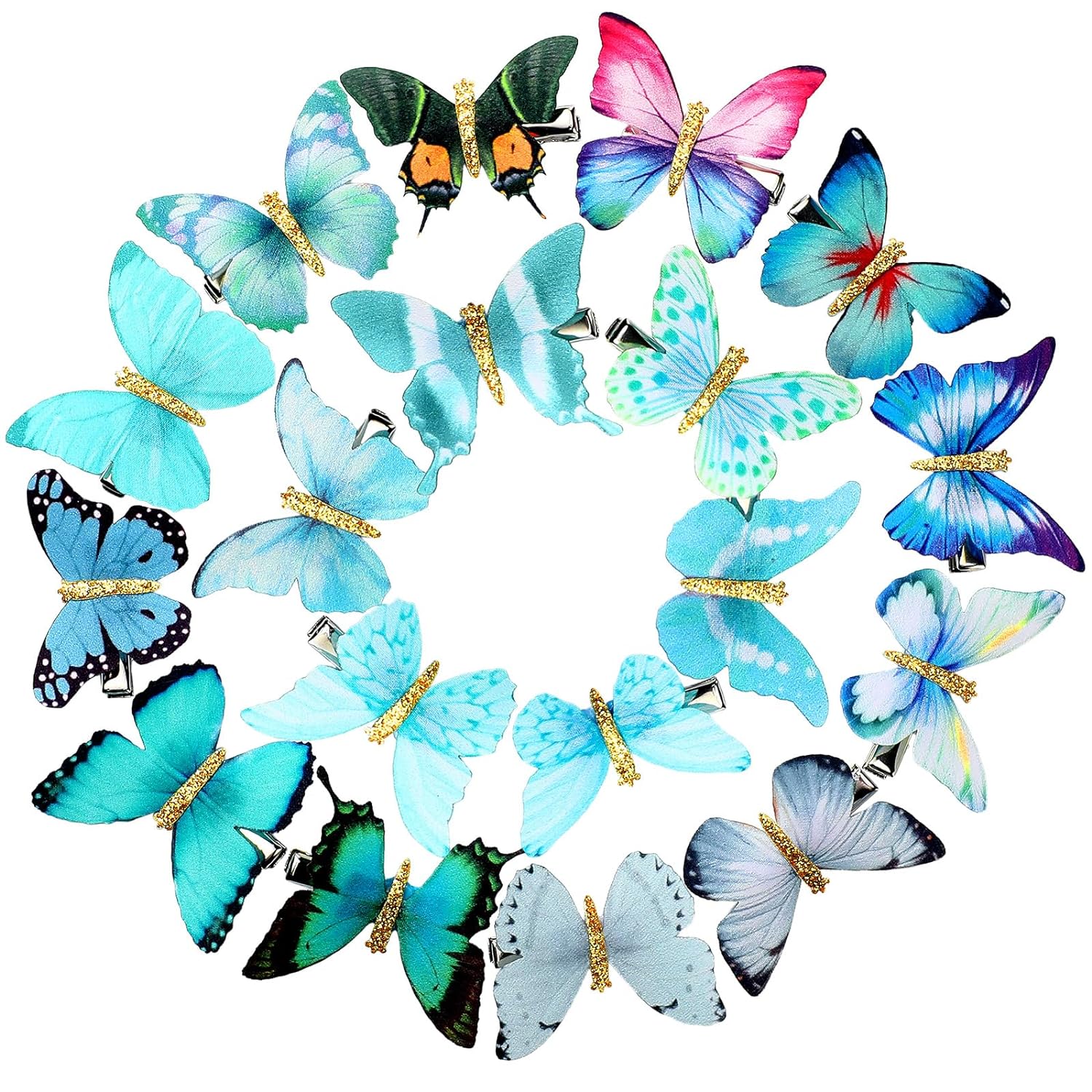 18 Pieces Glitter Butterfly Hair Clips Fashion Hair Accessories