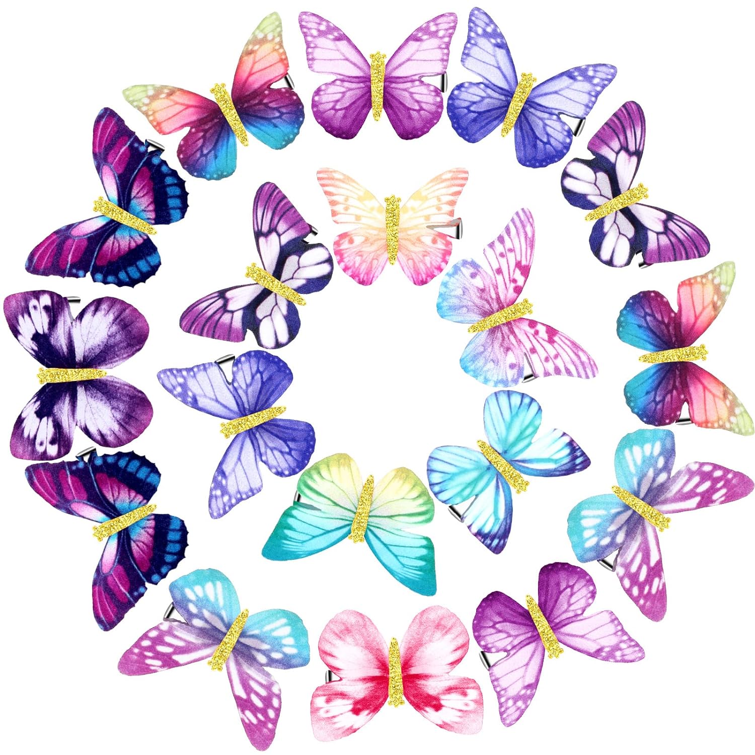 18 Pieces Glitter Butterfly Hair Clips Fashion Hair Accessories