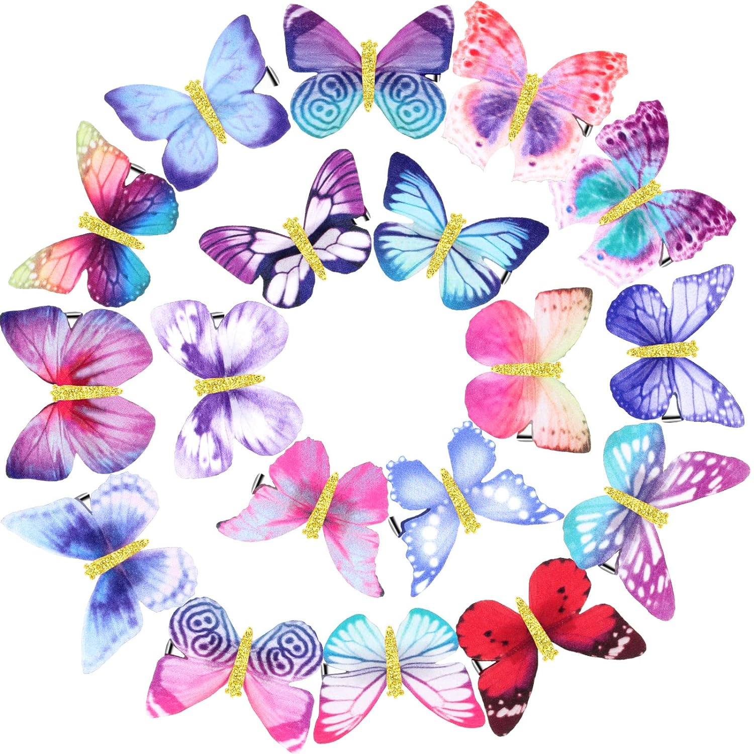 18 Pieces Glitter Butterfly Hair Clips Fashion Hair Accessories