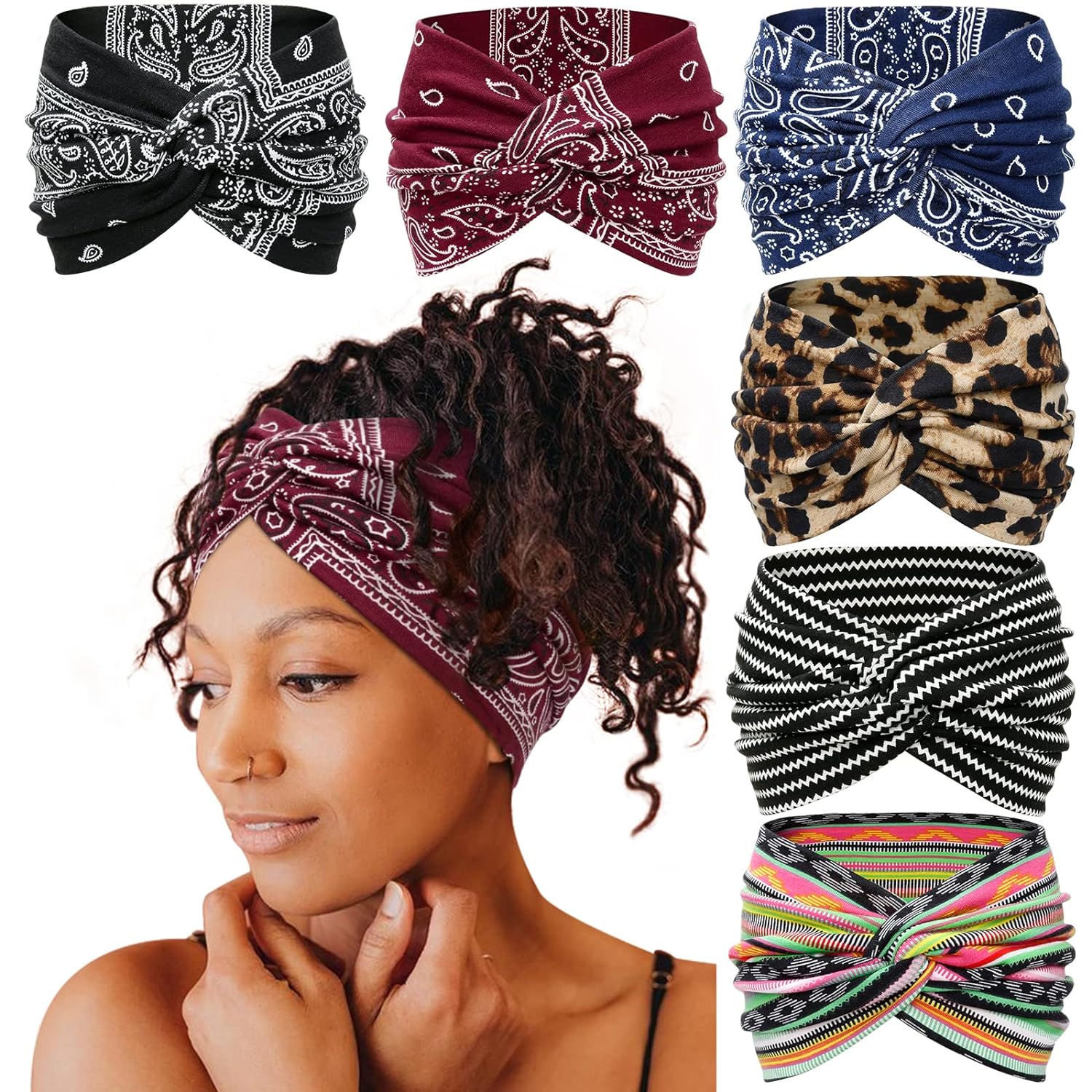 7 Inches Extra Large Turban Headband Twisted Knot Hair Accessories