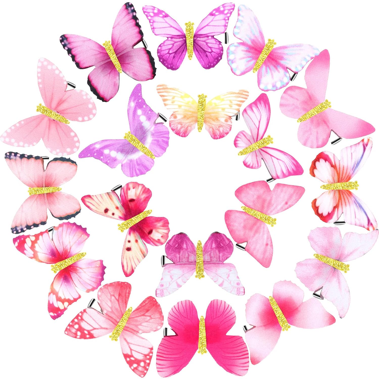 18 Pieces Glitter Butterfly Hair Clips Fashion Hair Accessories