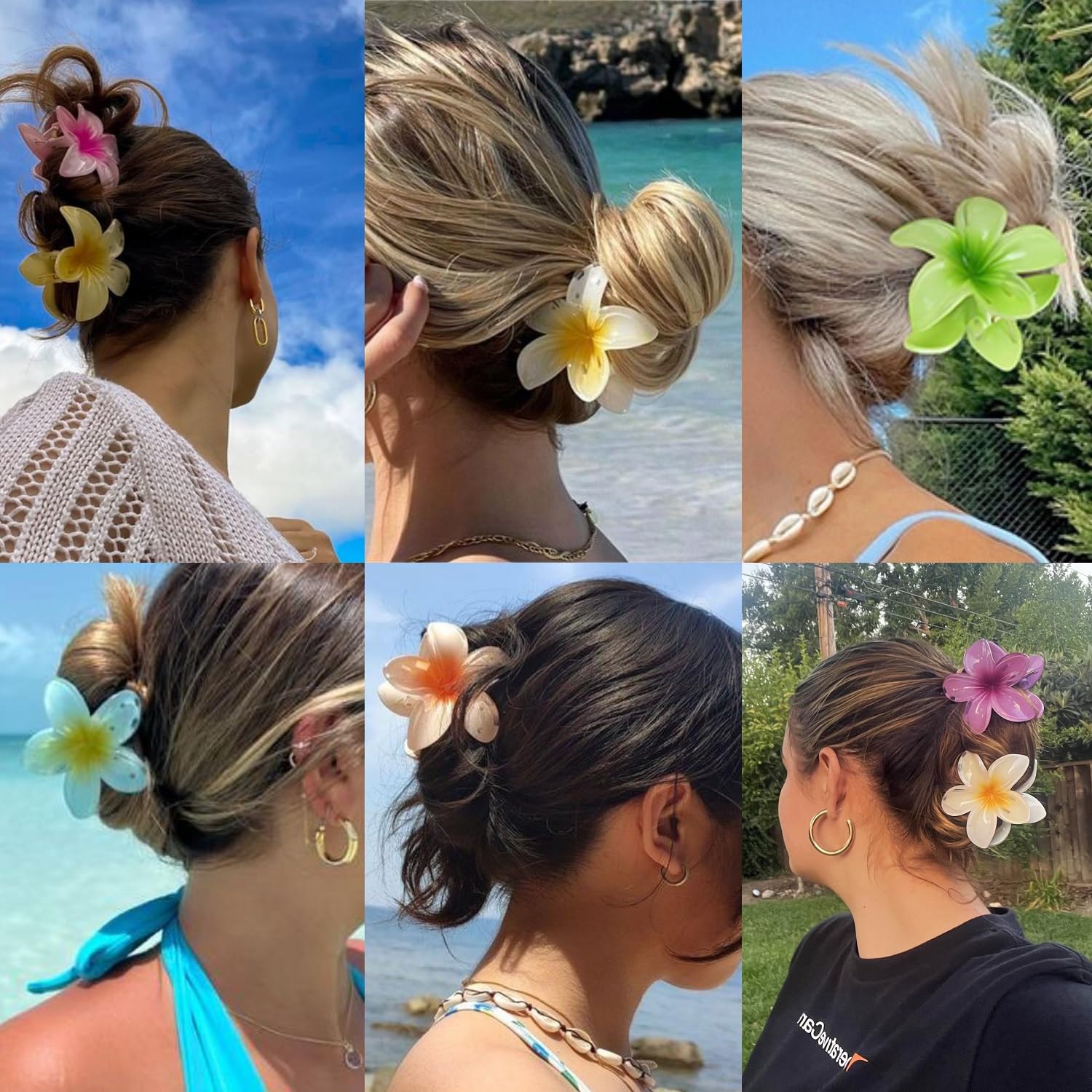 Hawaiian Flower Hair Clips Beach Tropical Hair Accessories for Thick and Thin Hair