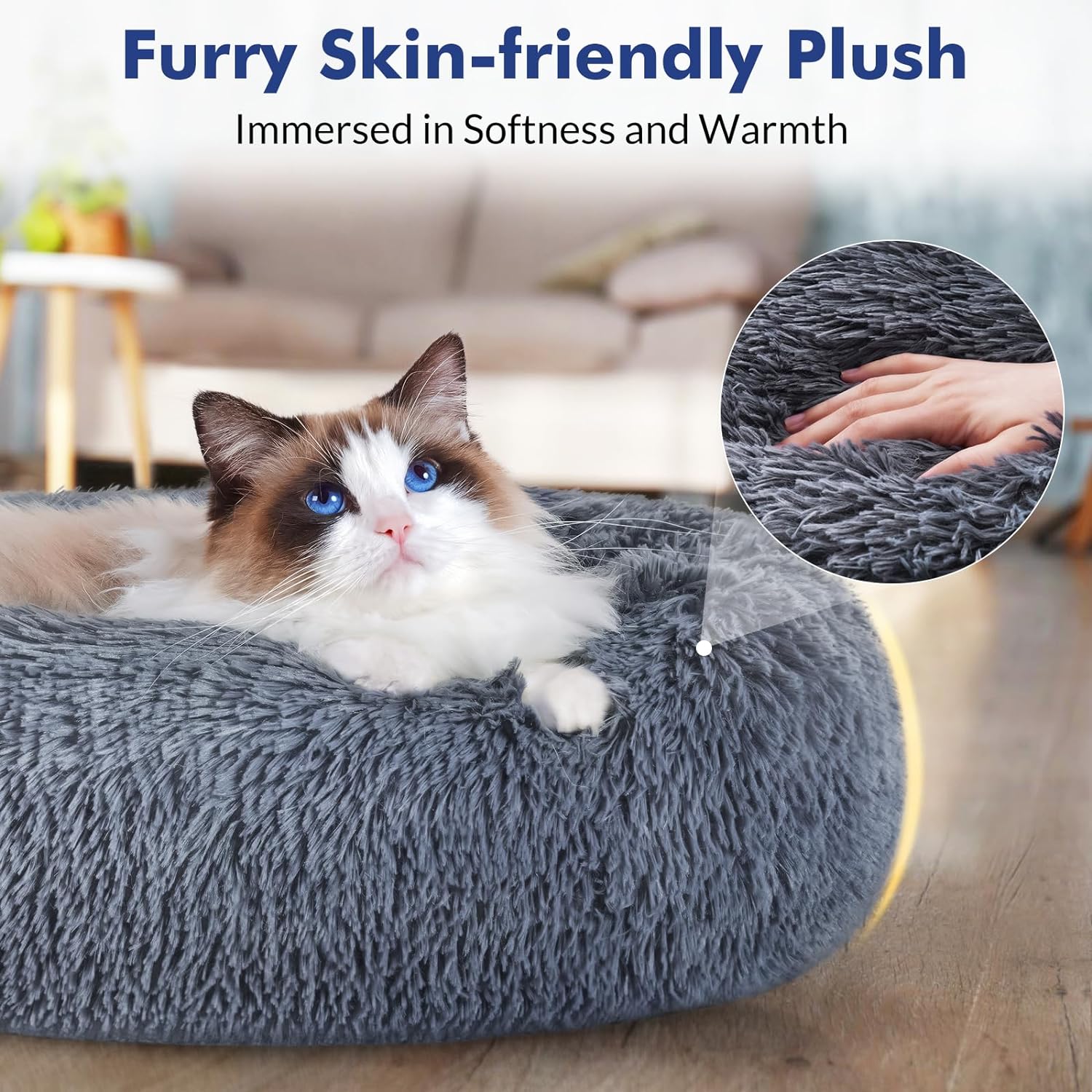 20 inches Cat Bed Machine Washable for Small Dogs Kittens