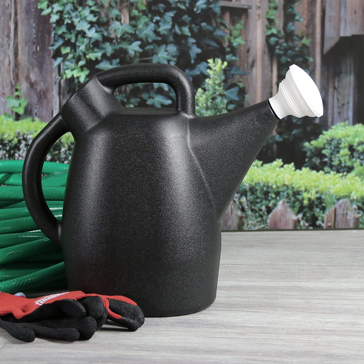 2-Gallon  100% Recycled Plastic Watering Can Removable Nozzle Outdoor and Indoor 