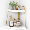 2 Tier Corner Bathroom Counter Organizer Vanity Tray for Dresser Tops Decor,