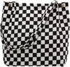 Corduroy Tote Bags Checker Everyday Bag with Canvas Lining