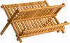 Wooden Dish Rack Collapsible Bamboo Dish Drainer