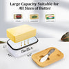 Butter Dish with Lid and Butter Curler Knife for Countertop